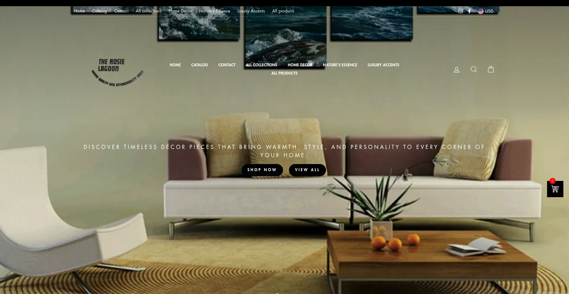 Website screenshot of Rosielagoon.com