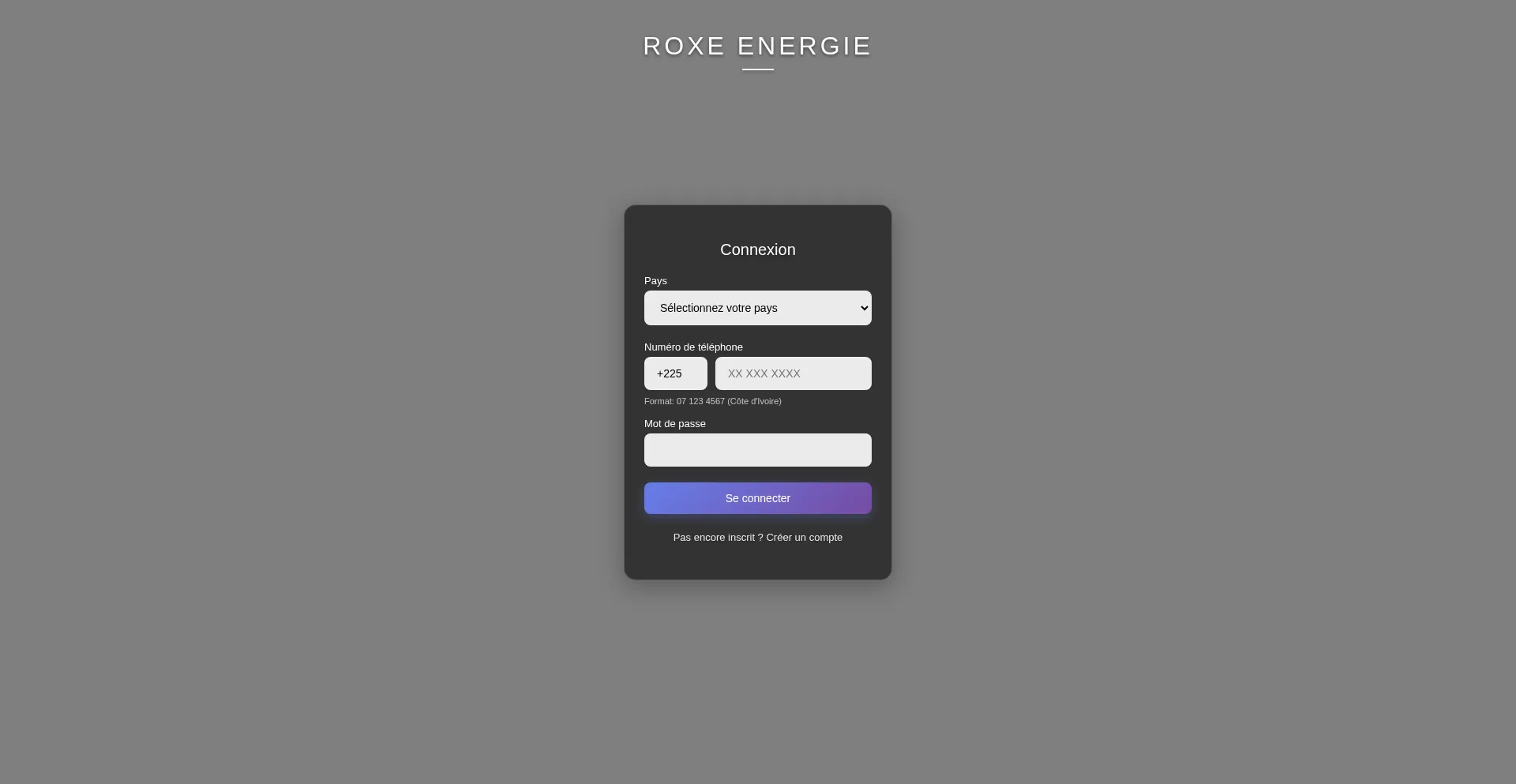 Website screenshot of Roxe-energie.vercel.app