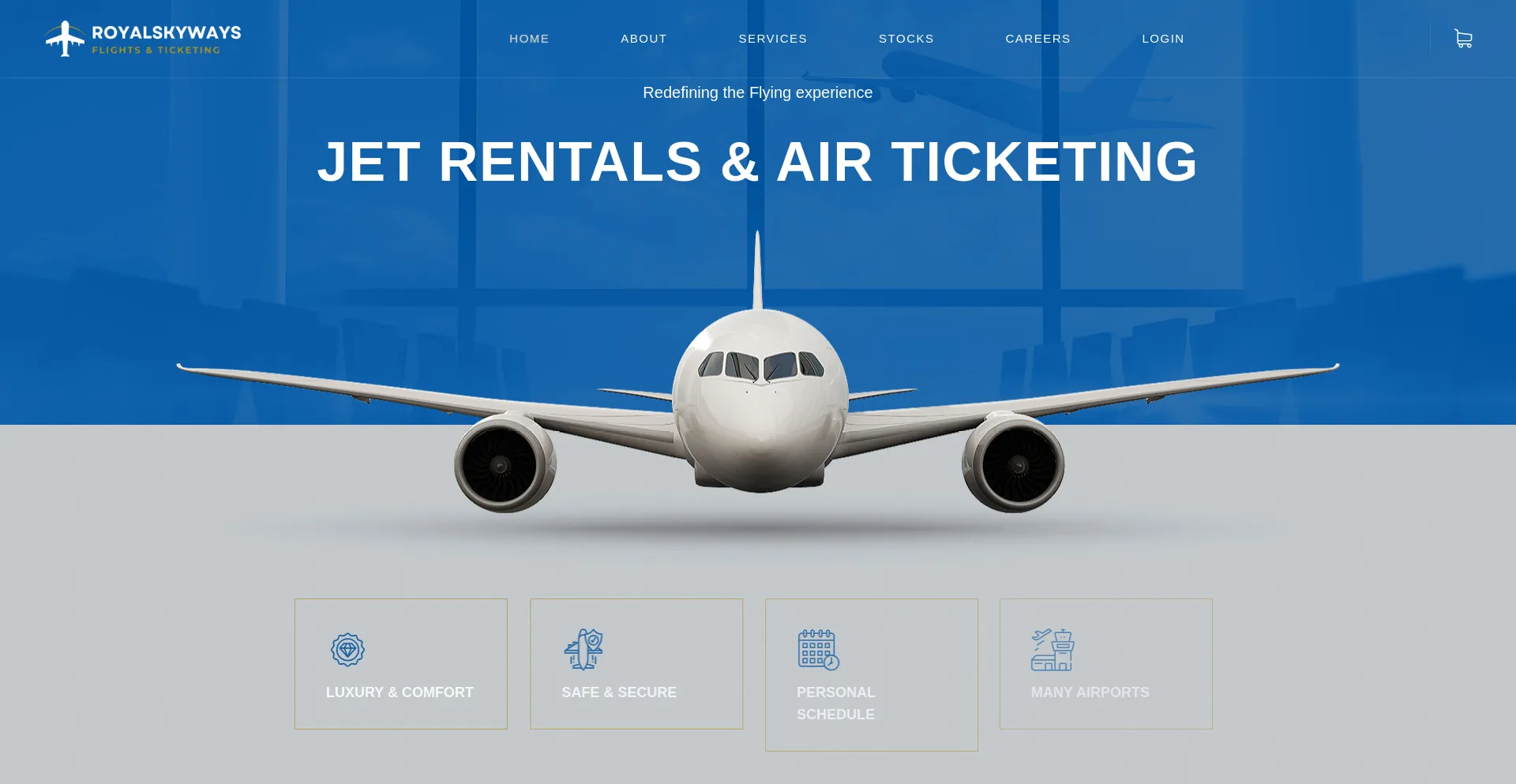 Website screenshot of Royalskyways.com