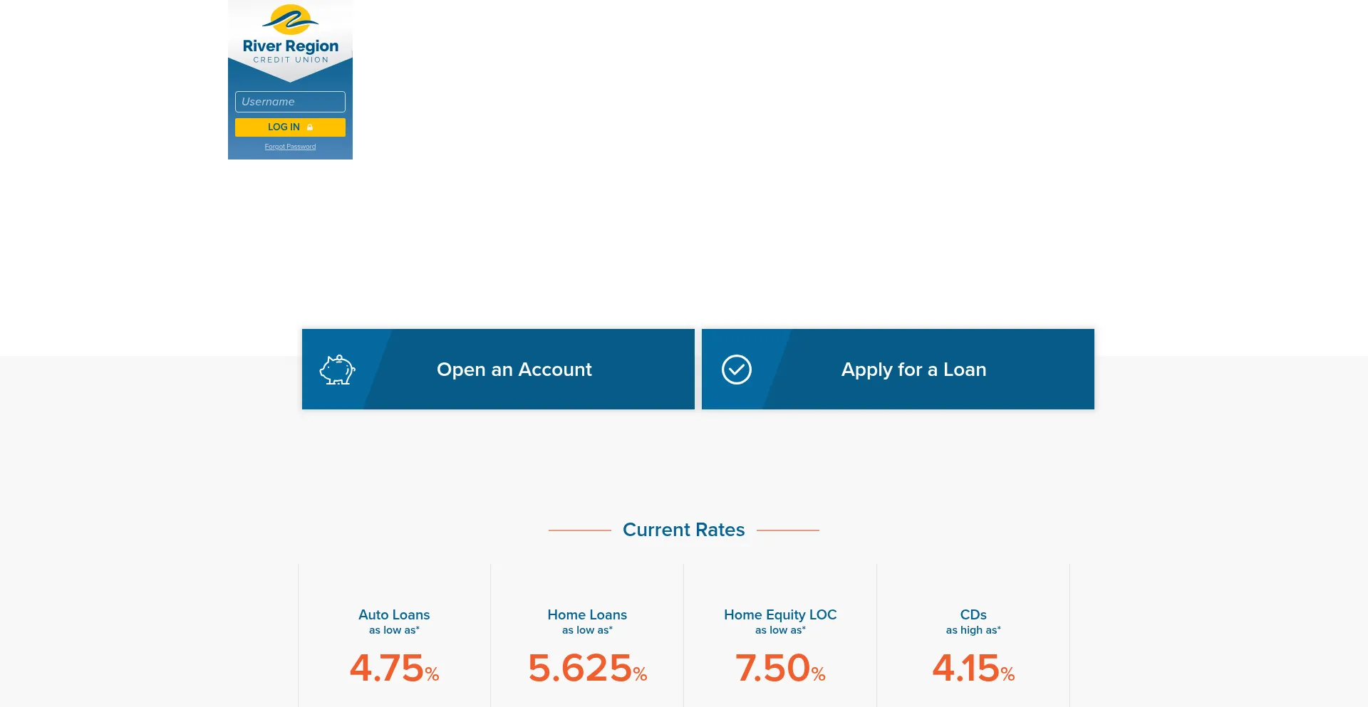 Website screenshot of Rrcu.org