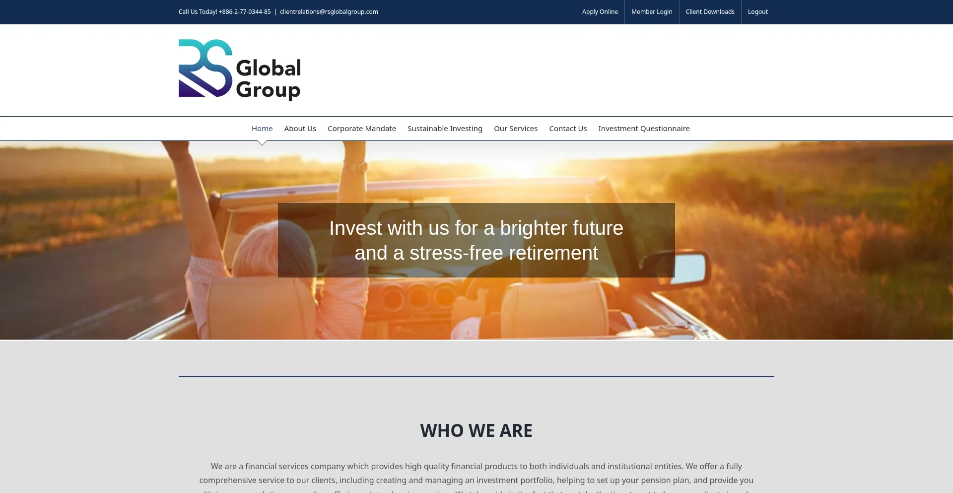 Website screenshot of Rsglobalgroup.com