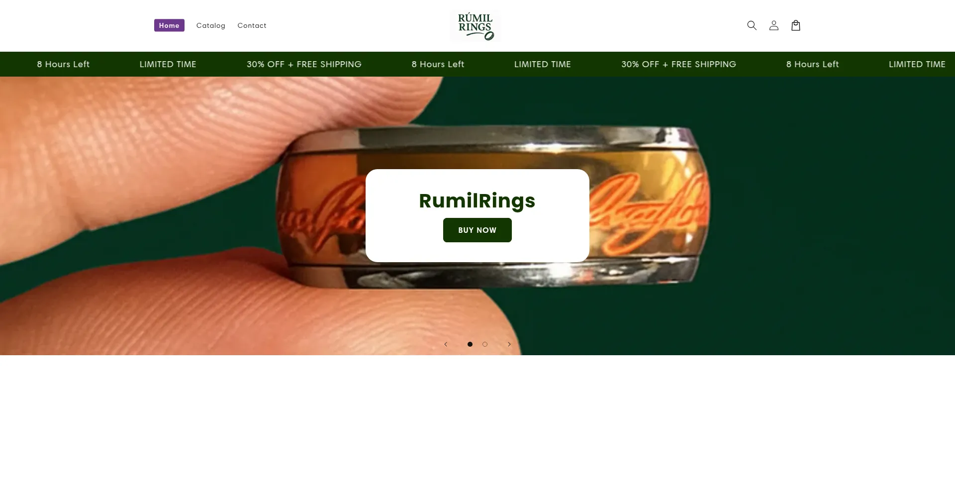 Website screenshot of Rumilrings.store
