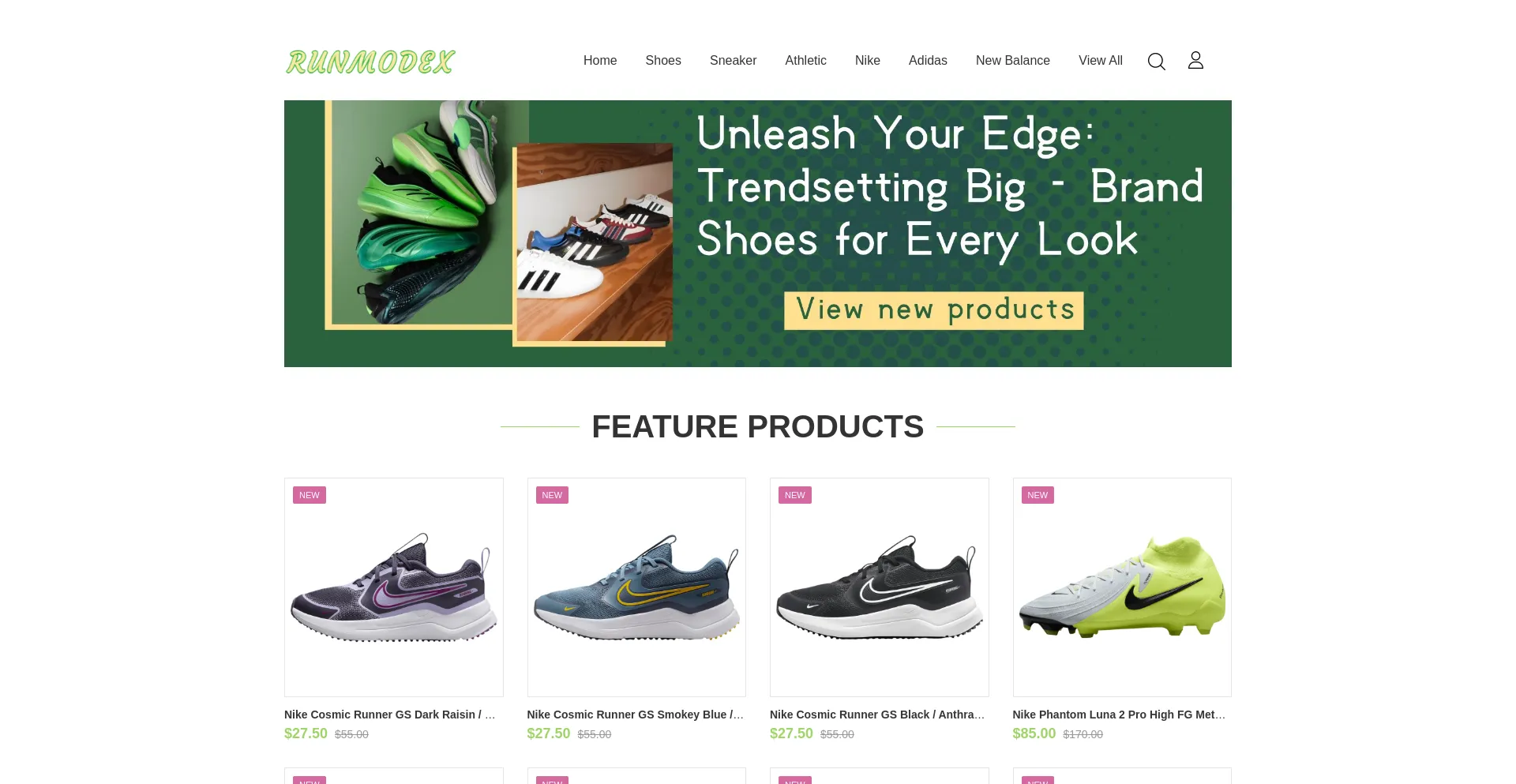 Website screenshot of Runmodex.com