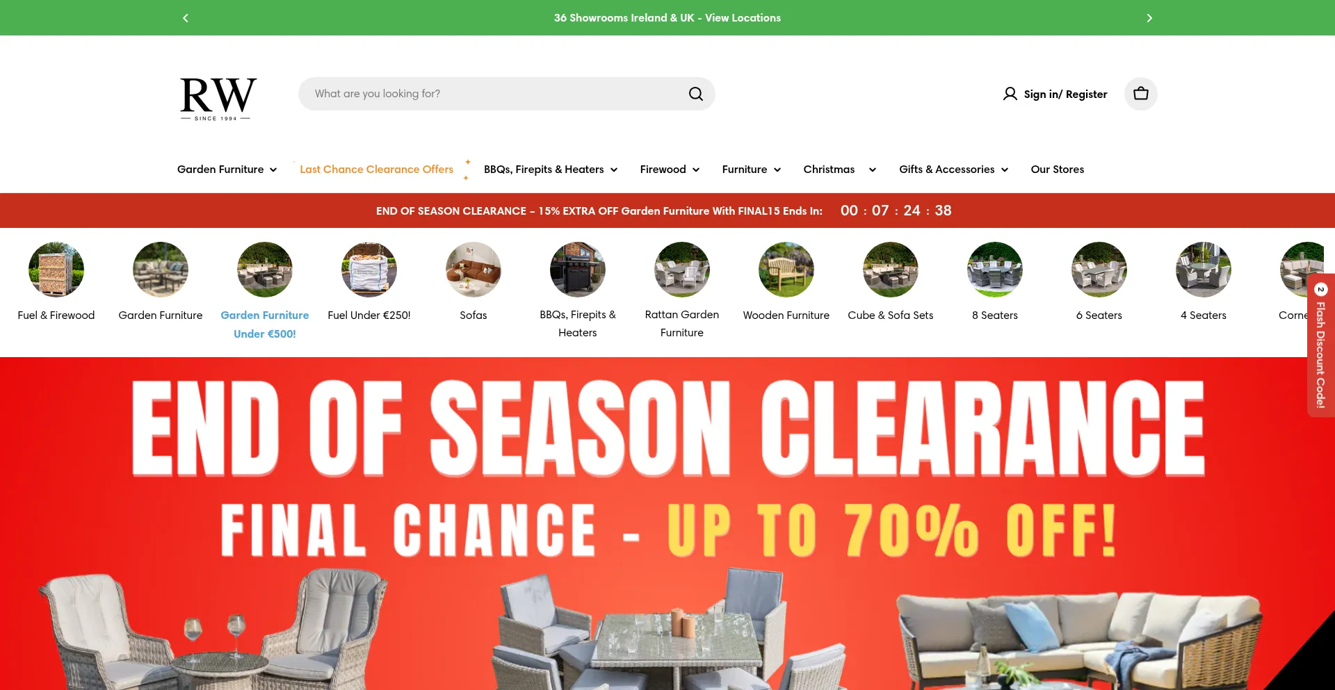 Website screenshot of Rw.ie