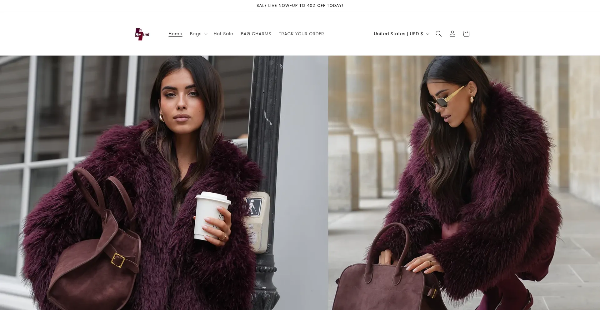 Website screenshot of Rwindfashion.com