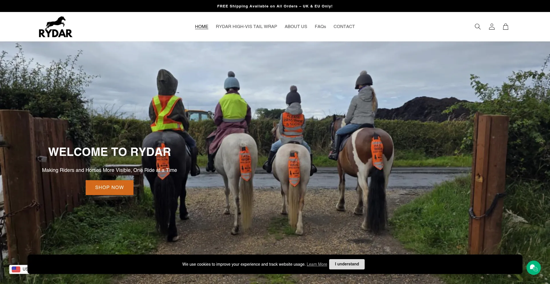 Website screenshot of Rydar.co.uk