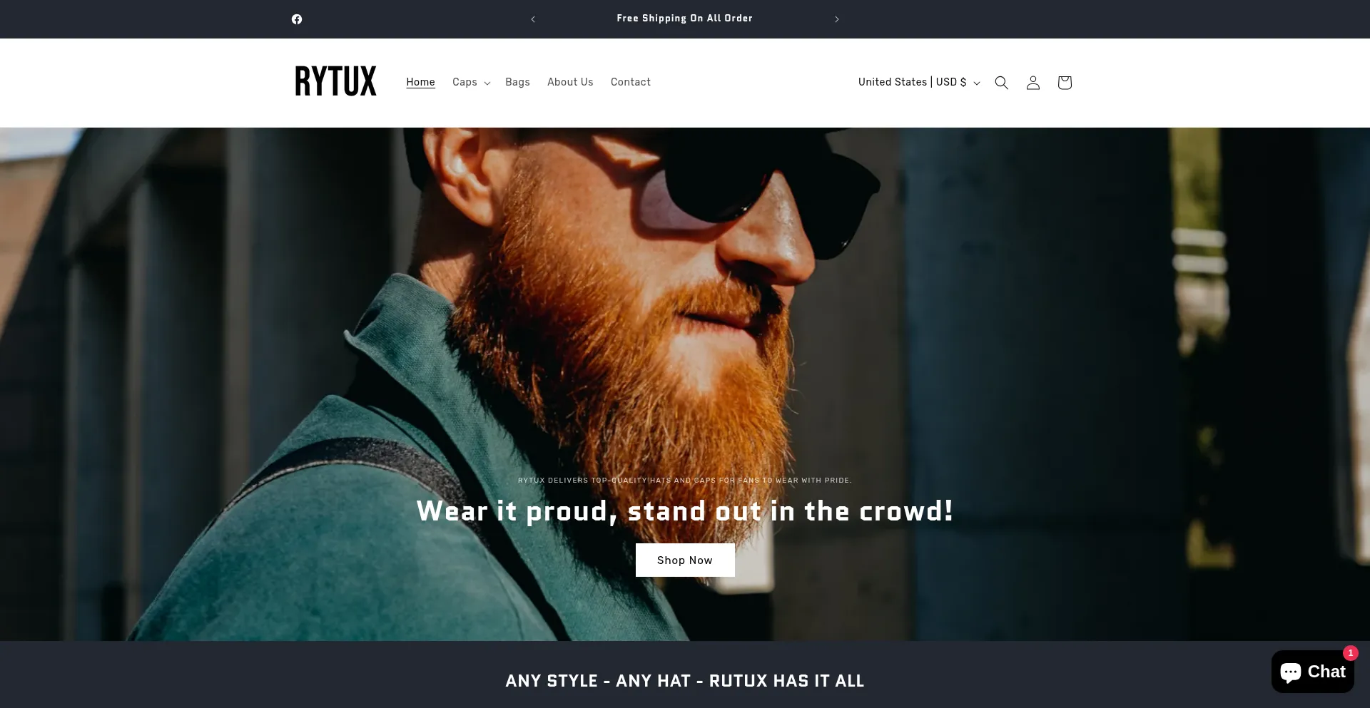 Website screenshot of Rytux.com