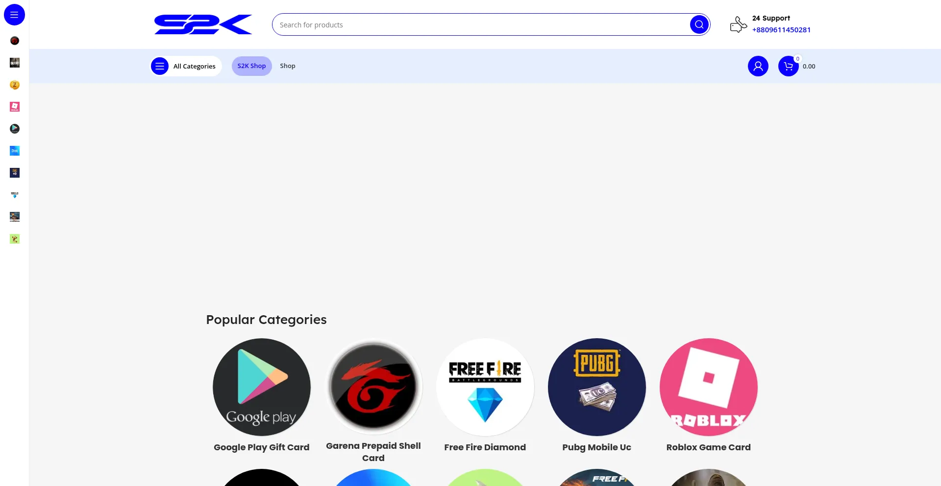 Website screenshot of S2kshop.com