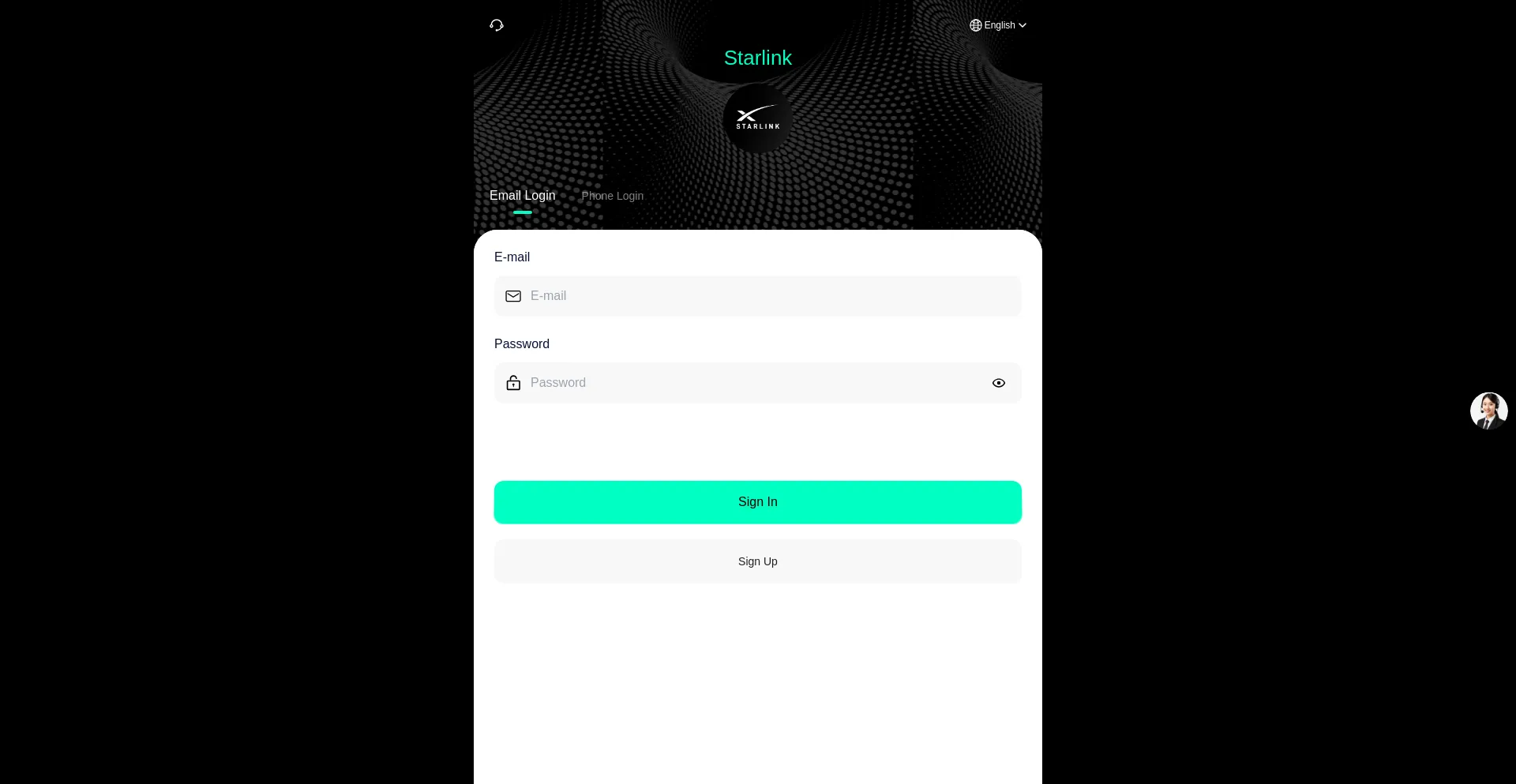 Website screenshot of S-tarlink.shop