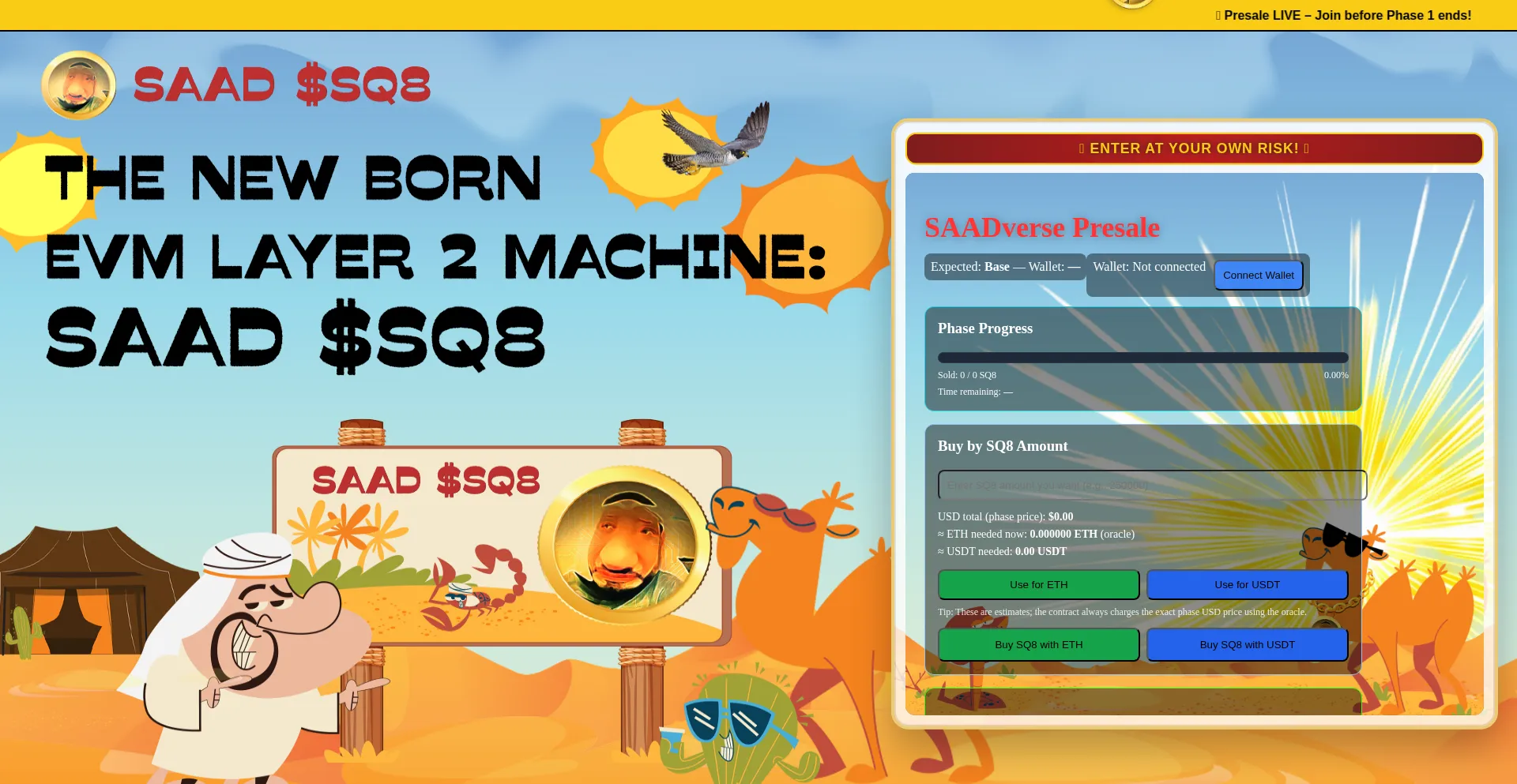 Website screenshot of Saadsq8.com