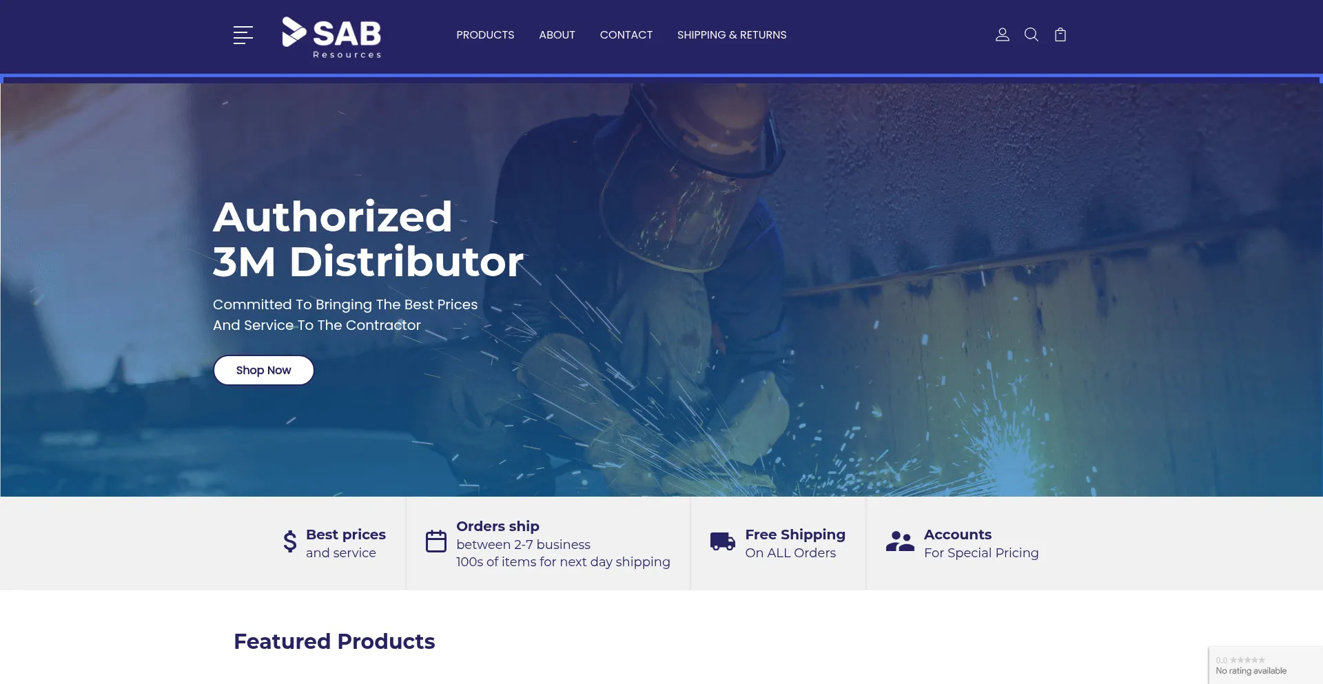 Website screenshot of Sab-resources.com