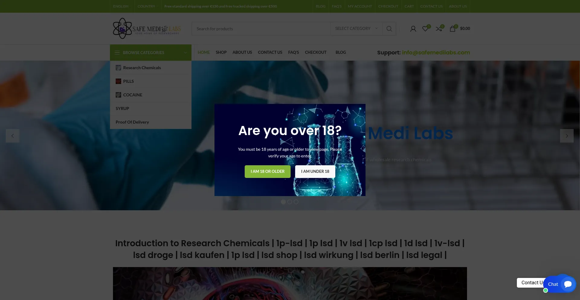 Website screenshot of Safemedilabs.com