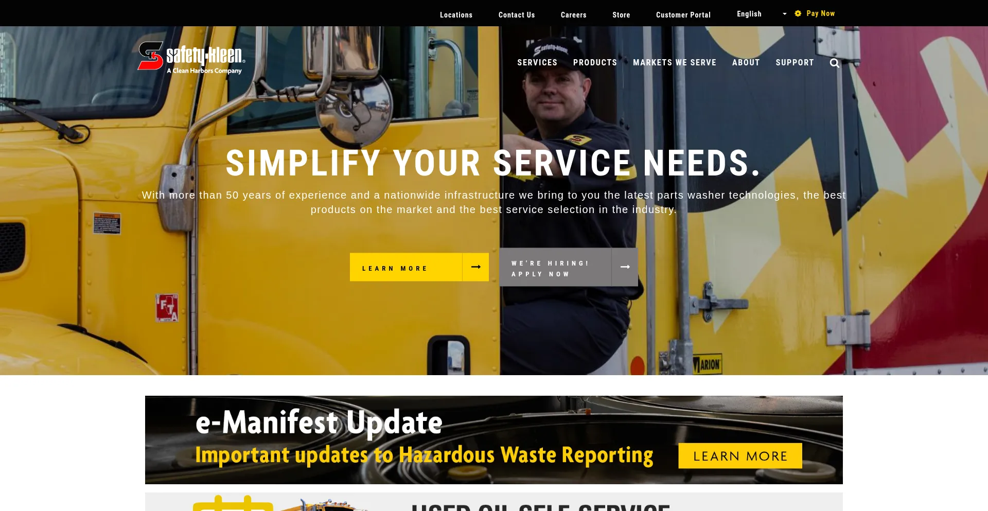 Website screenshot of Safety-kleen.com