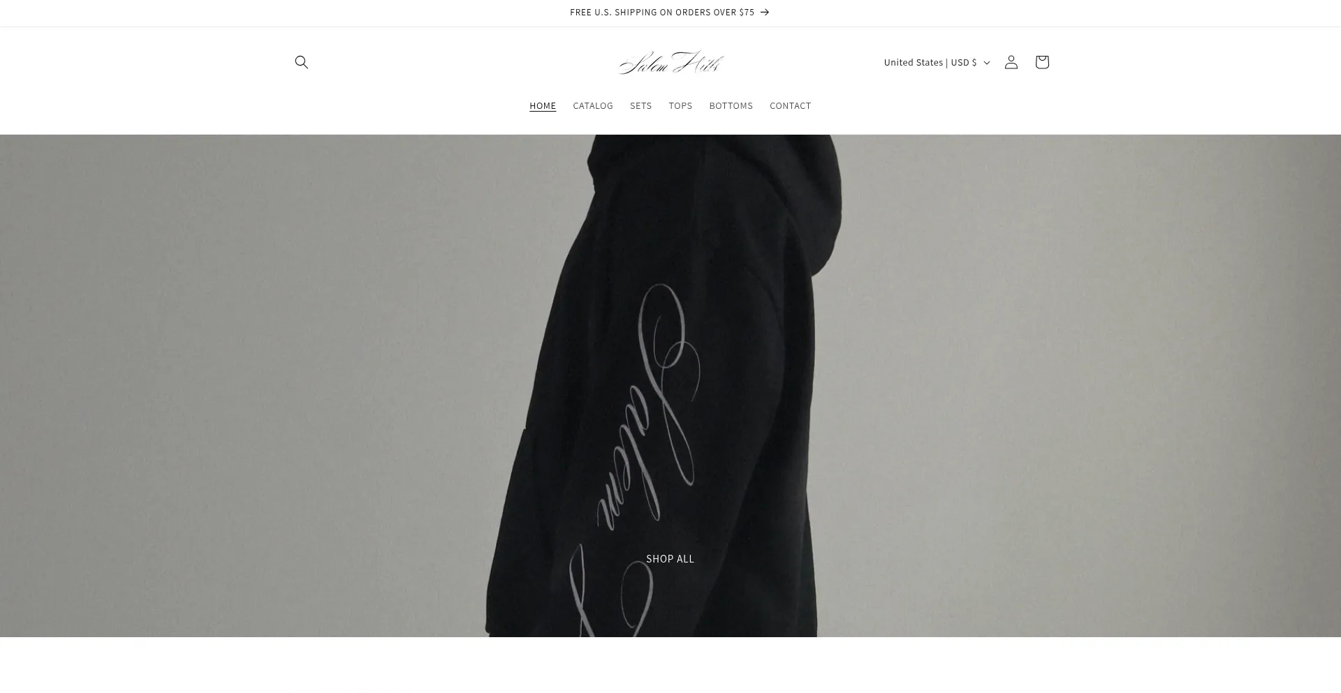 Website screenshot of Salemhills.us