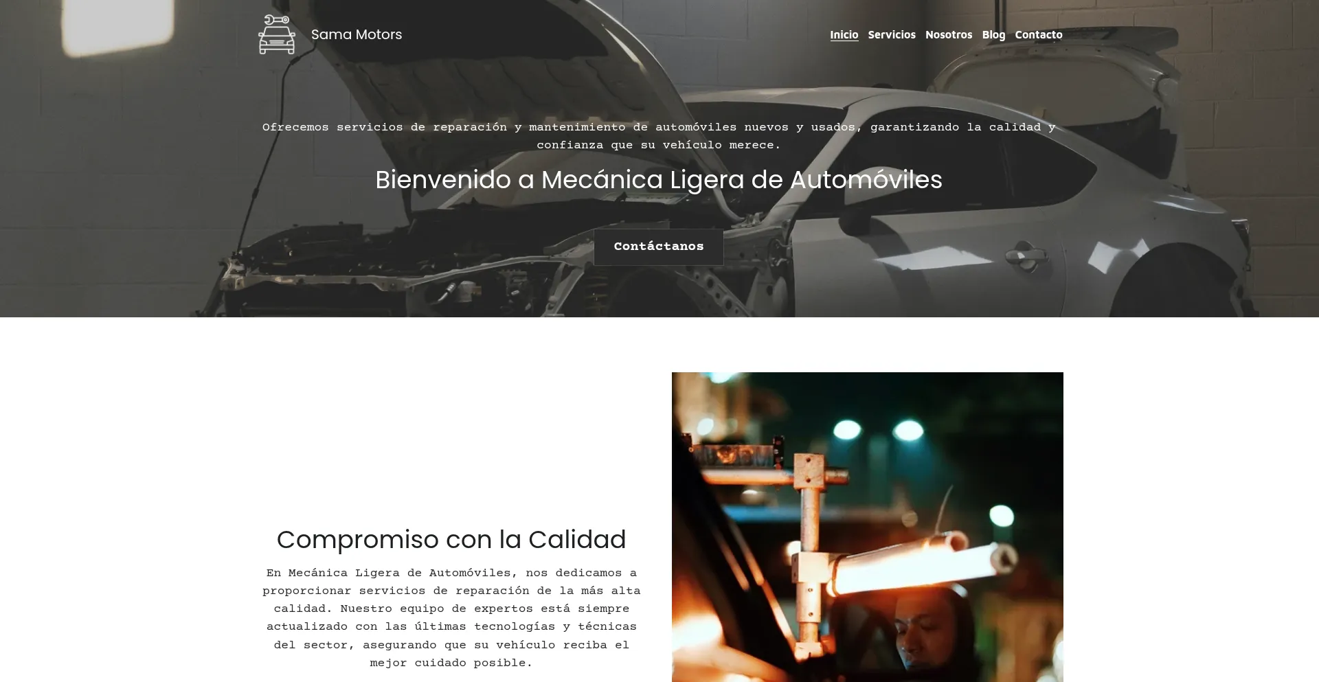 Website screenshot of Sama-motors.com