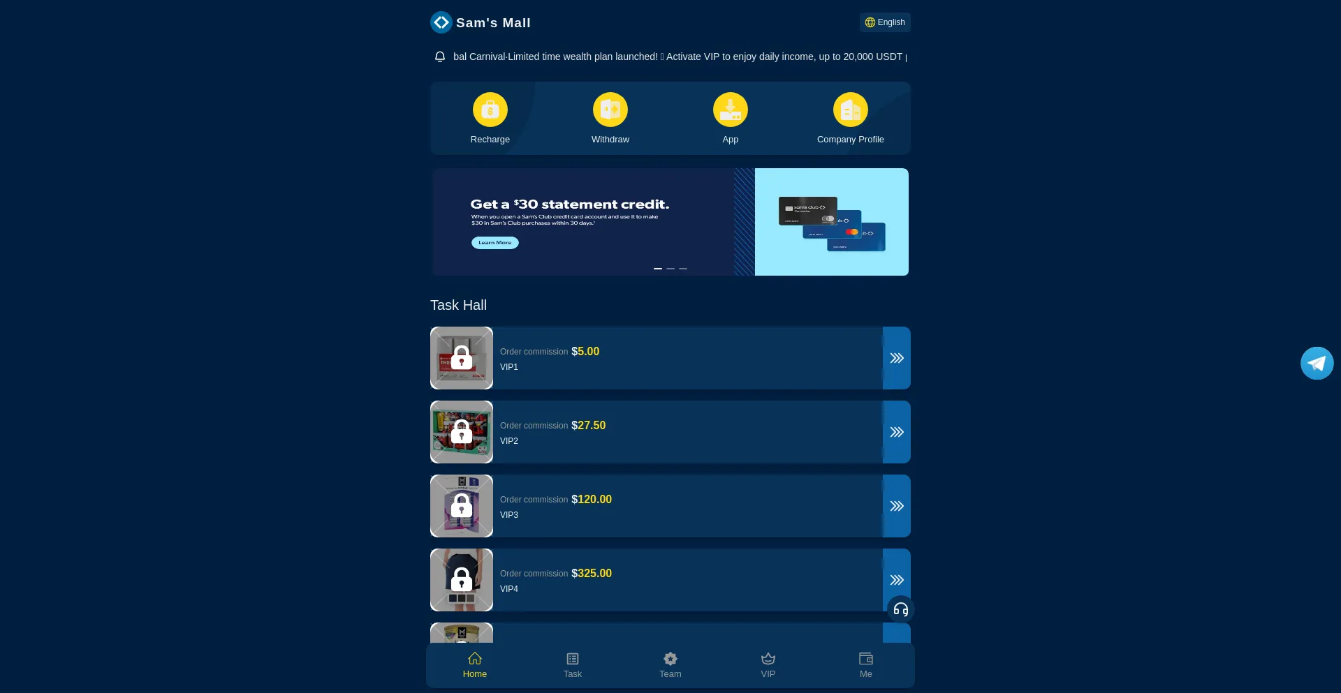 Website screenshot of Samsmall.vip