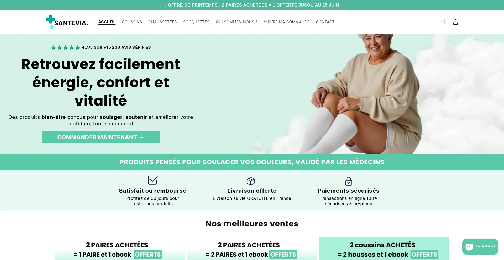Website screenshot of Santeviafrance.com