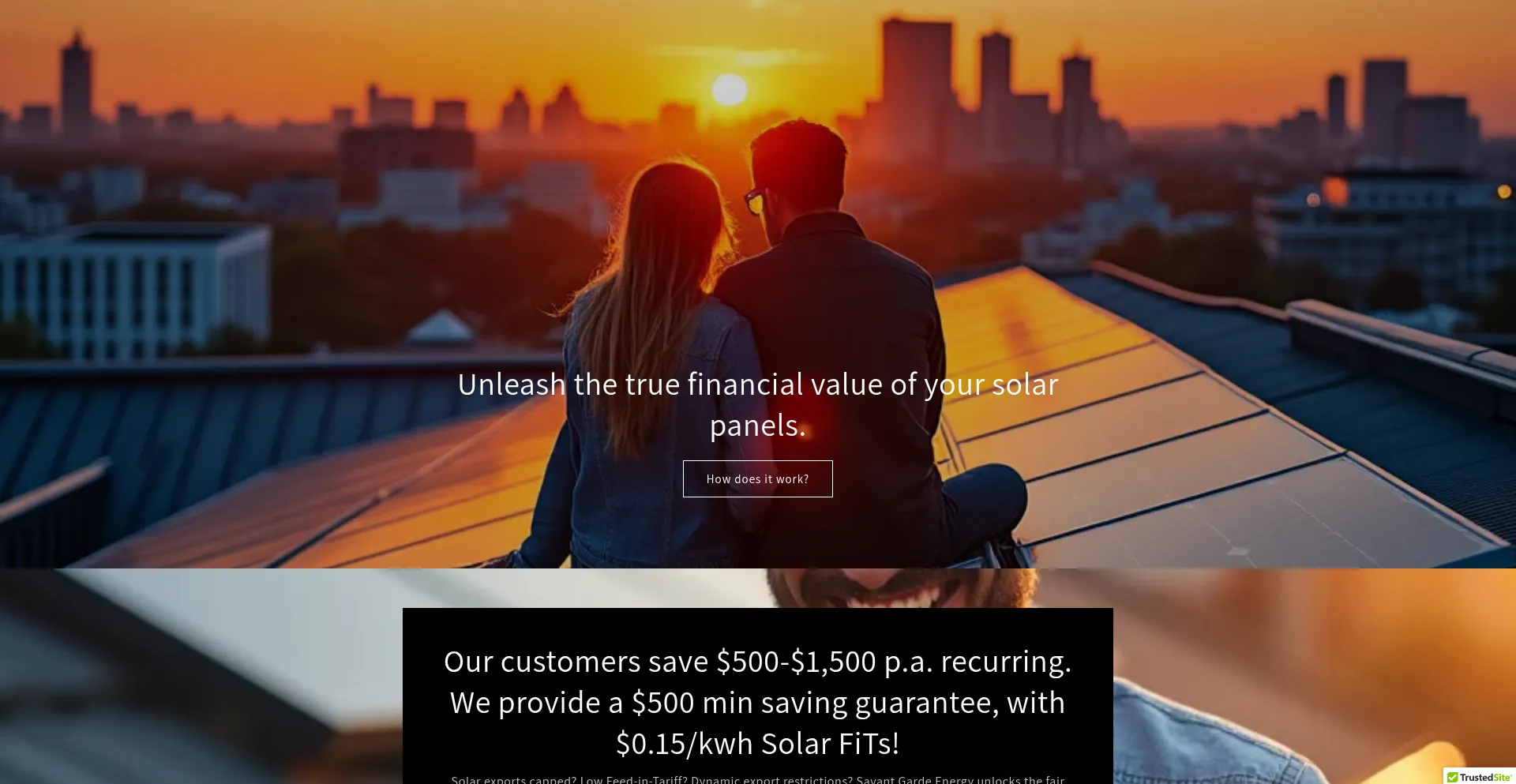 Website screenshot of Savantgardeenergy.com
