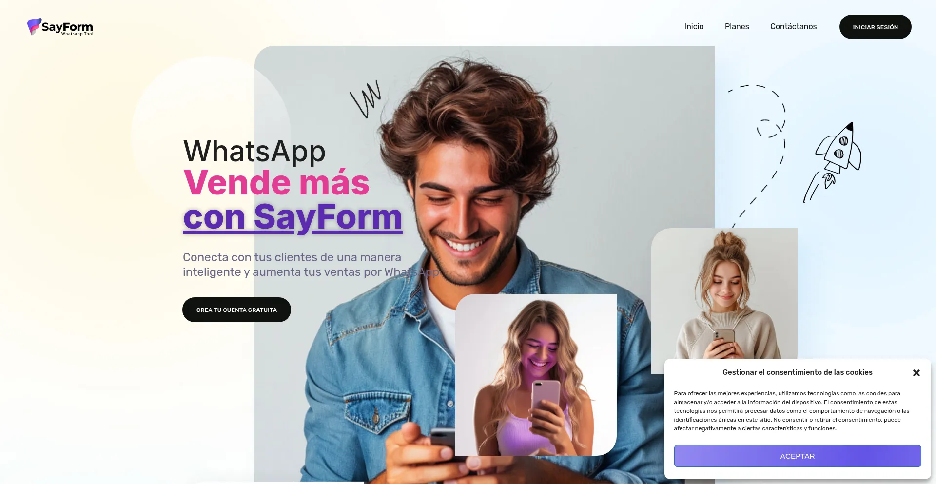 Website screenshot of Sayform.com
