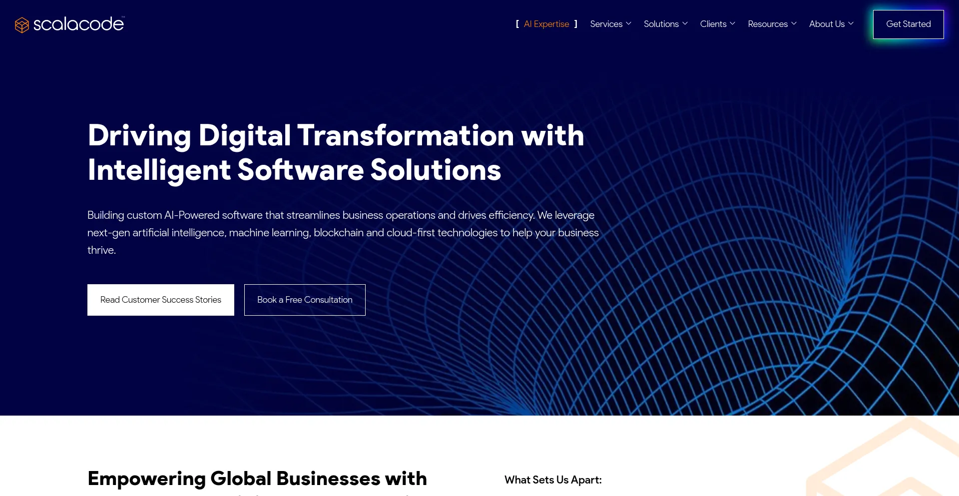 Website screenshot of Scalacode.com