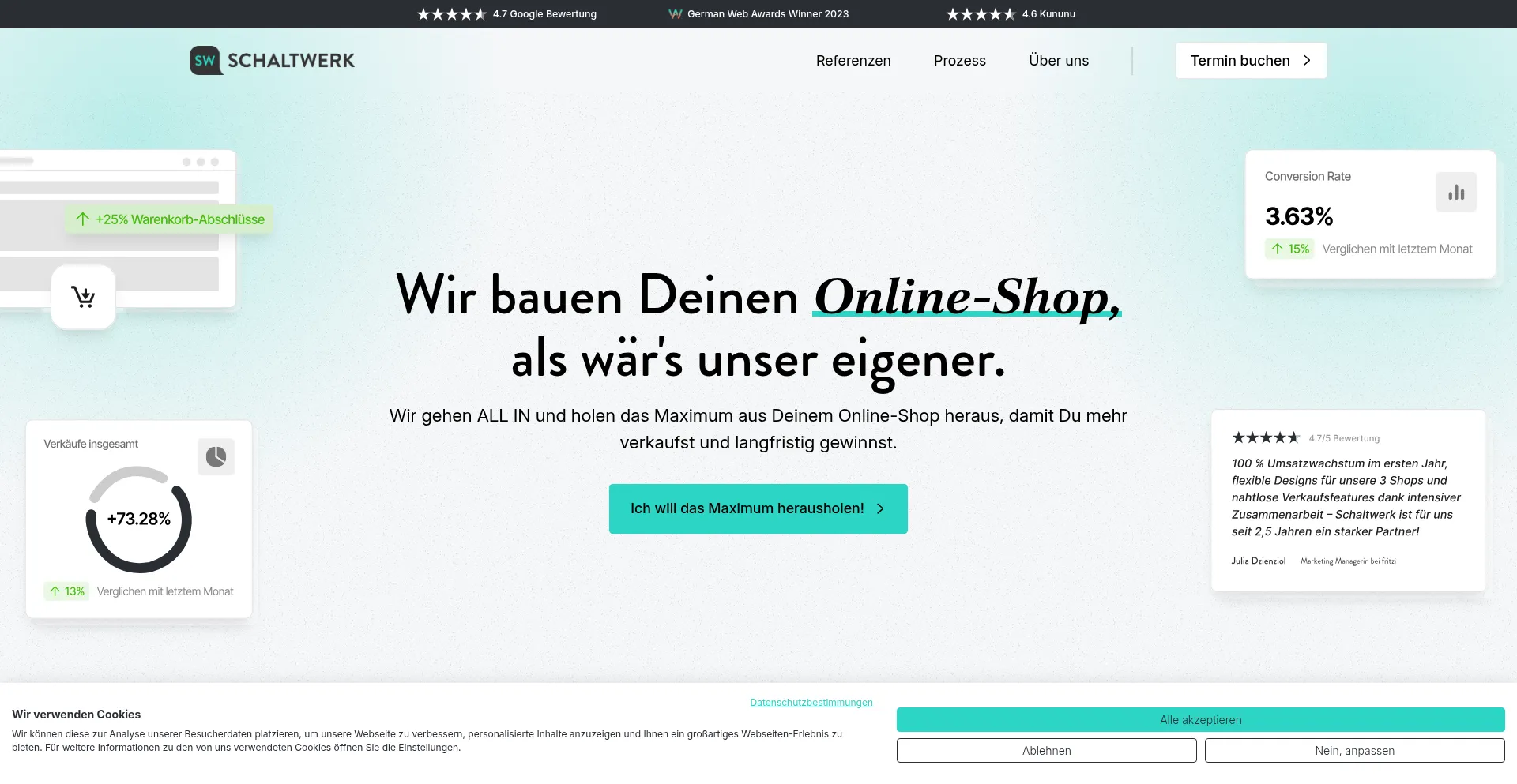 Website screenshot of Schaltwerkdigital.de