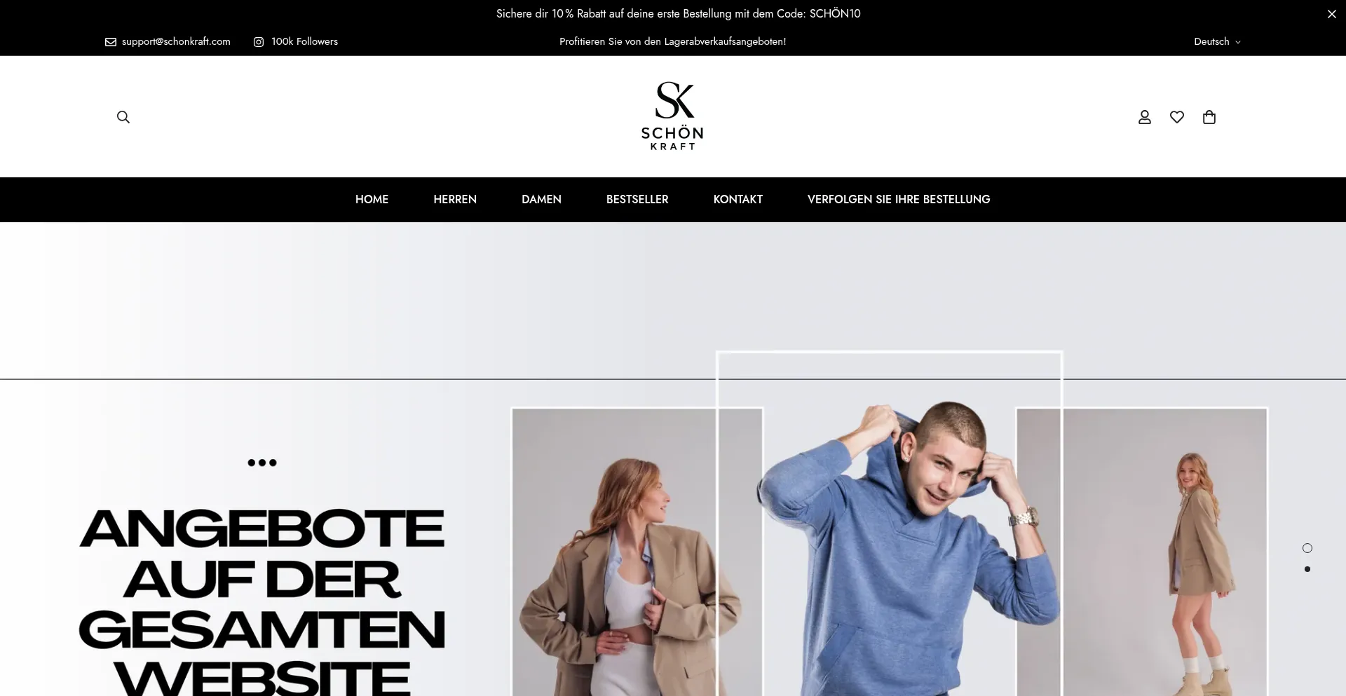 Website screenshot of Schonkraft.com