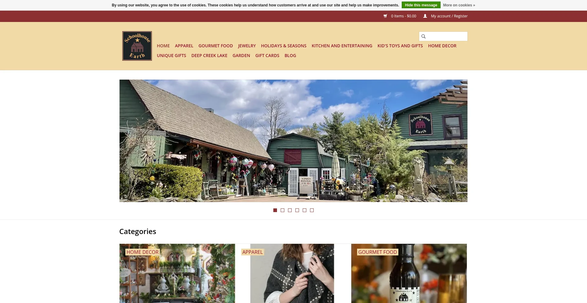 Website screenshot of Schoolhouseearth.com