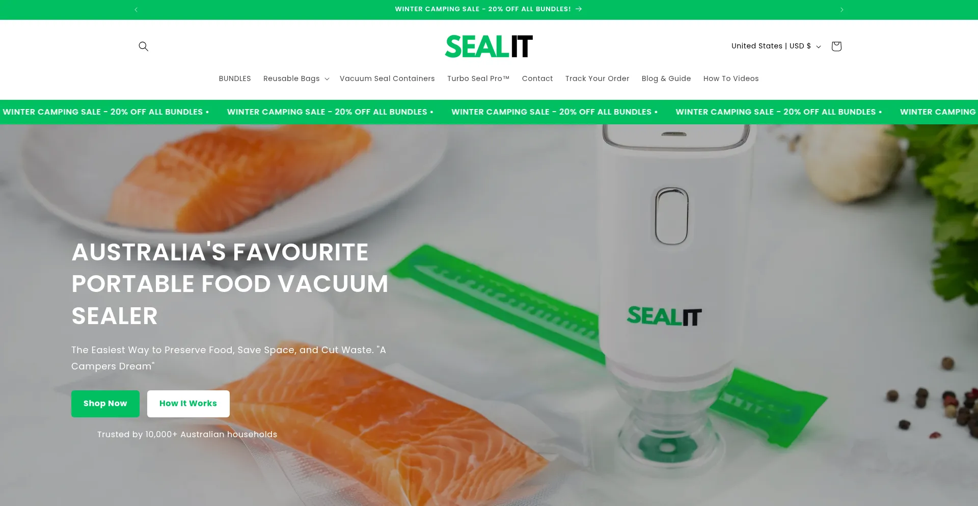 Website screenshot of Sealit.com.au