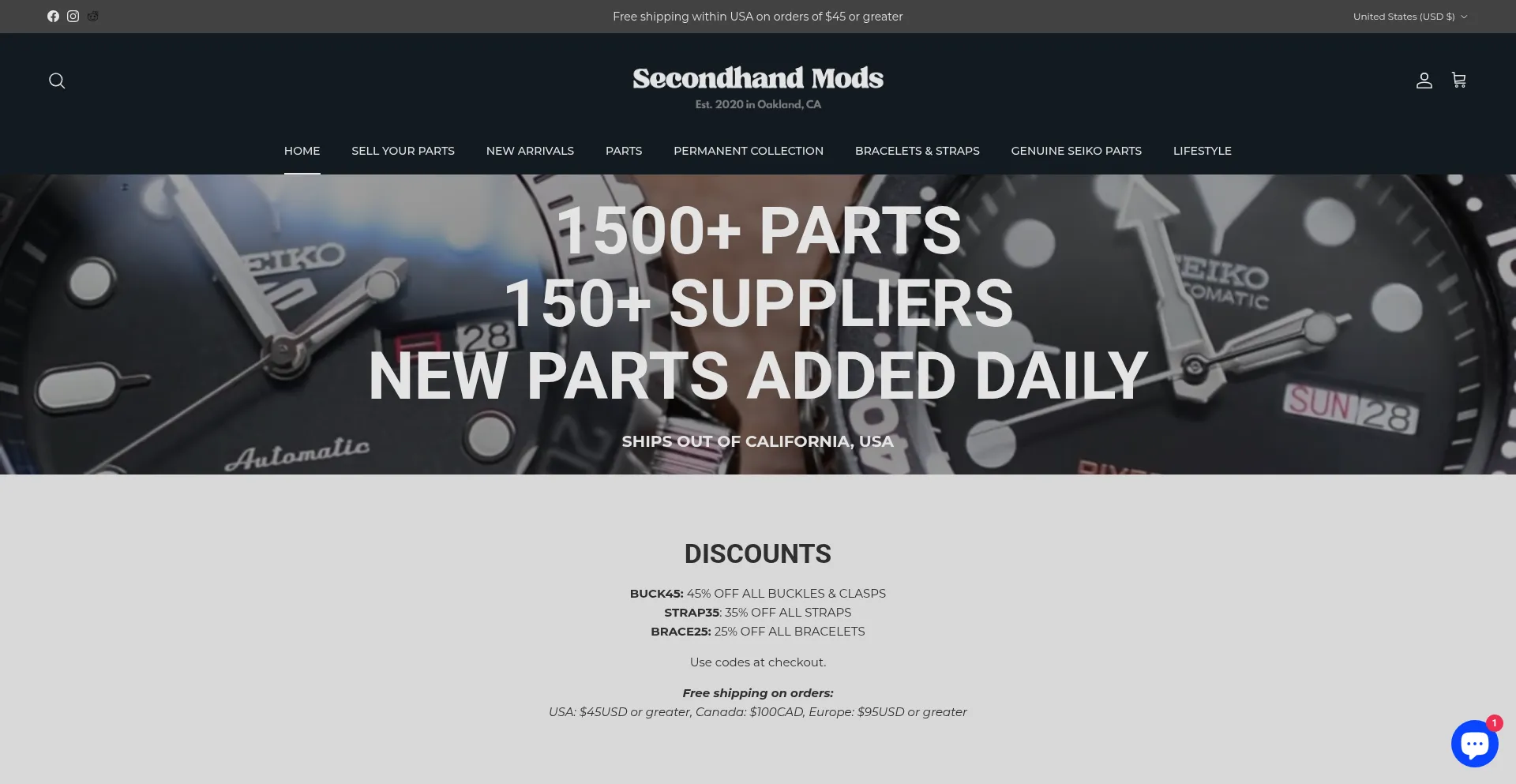 Website screenshot of Secondhandmods.com