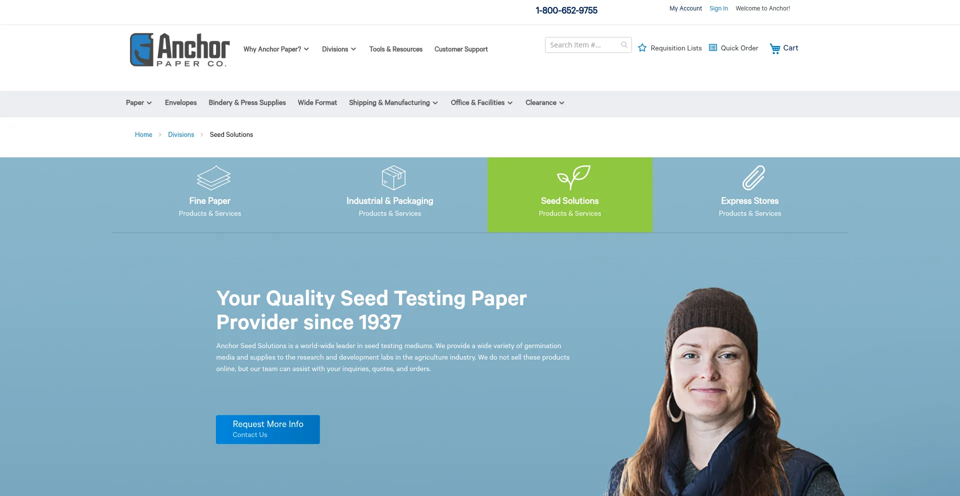 Website screenshot of Seedpaper.com