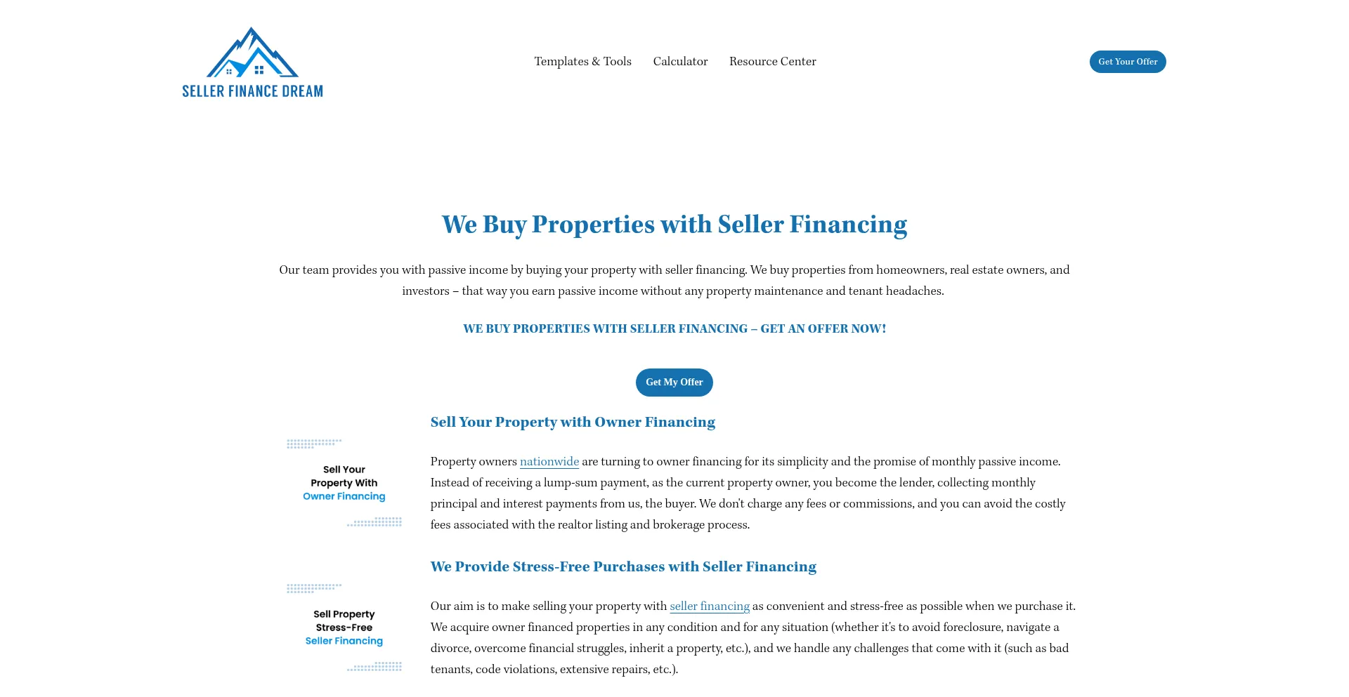 Sellerfinancedream.com Screenshot