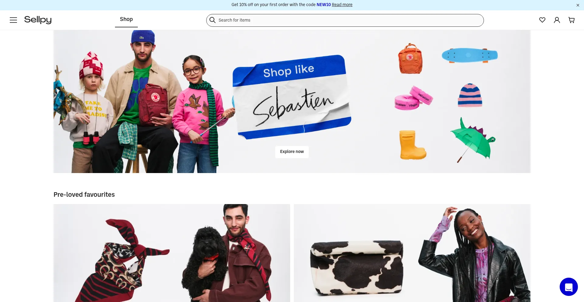 Website screenshot of Sellpy.com