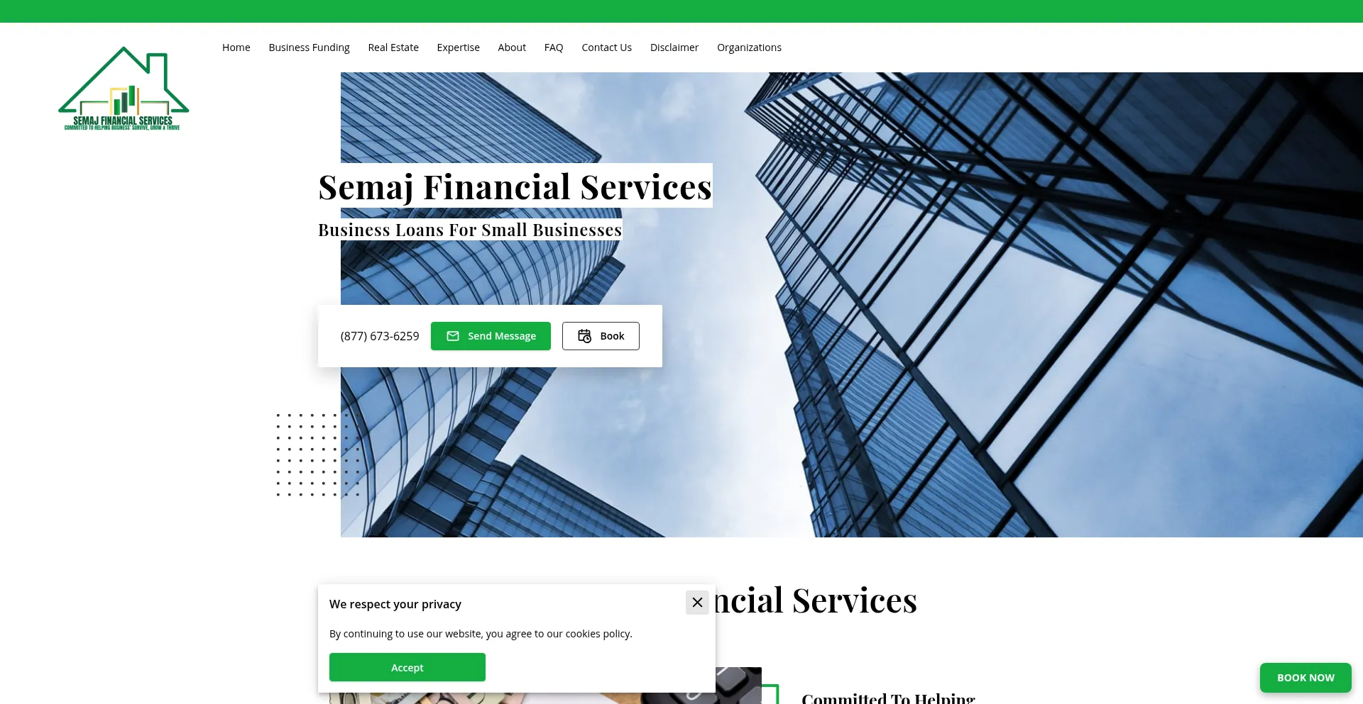 Website screenshot of Semajfinancialservices.com