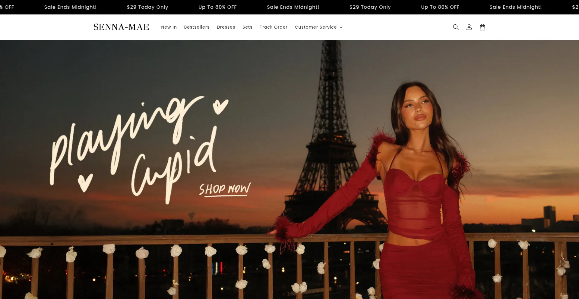 Website screenshot of Sennamae.com