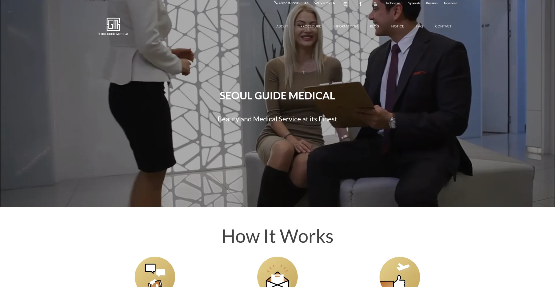 Website screenshot of Seoulguidemedical.com