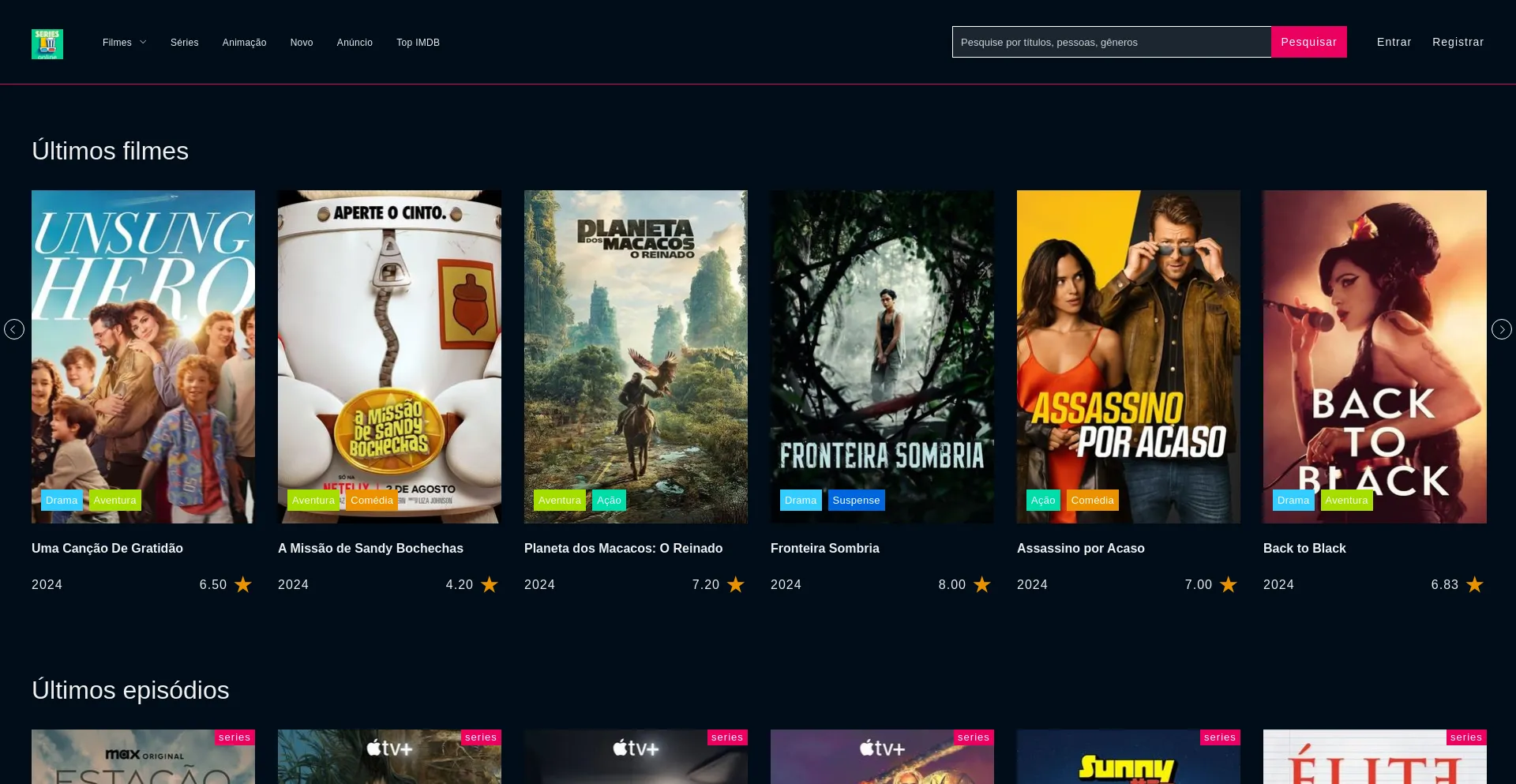 Website screenshot of Seriesflixtv2.top
