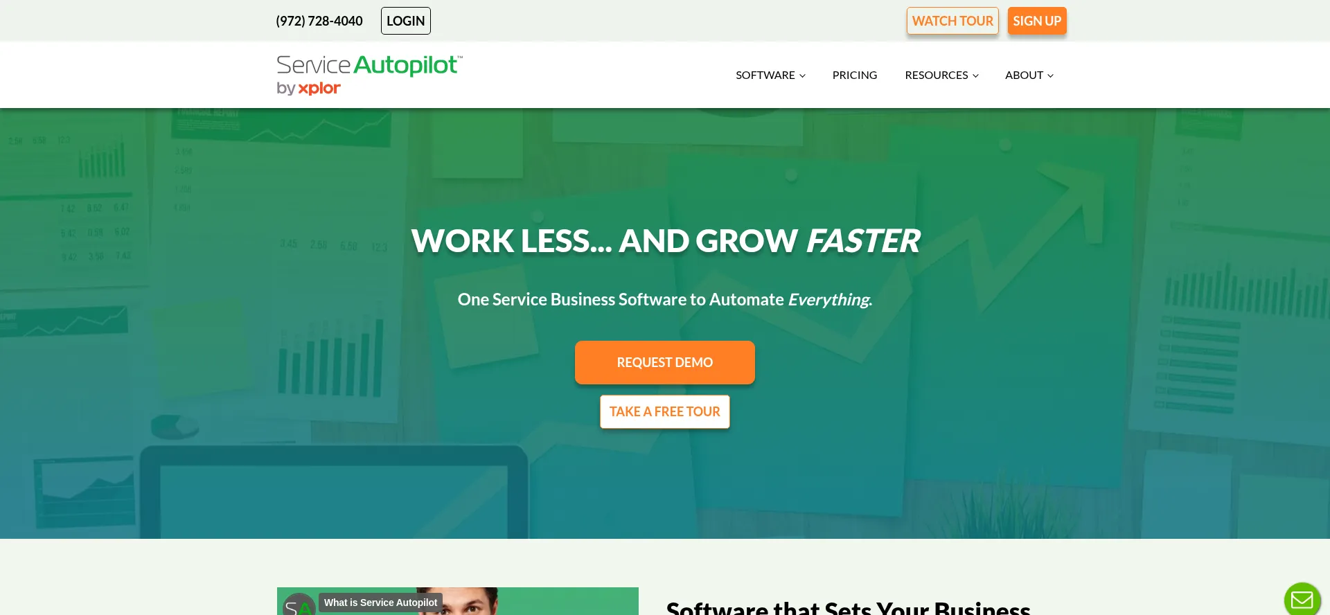 Website screenshot of Serviceautopilot.com