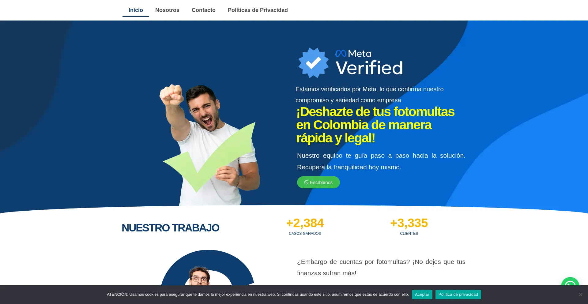 Website screenshot of Serviciosjuridicos.com.co