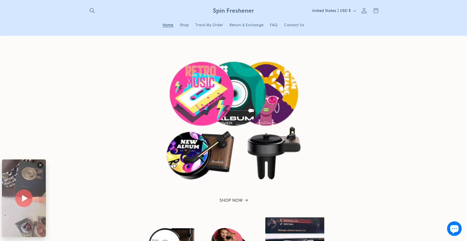 Website screenshot of Sfreshener.com