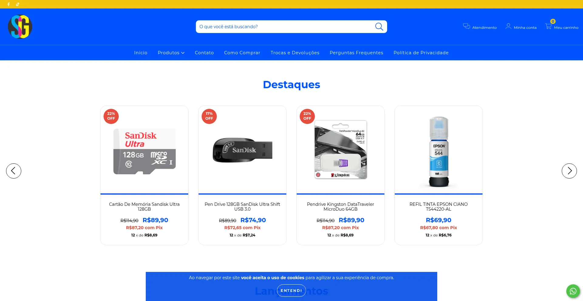 Website screenshot of Sgmoc.com.br