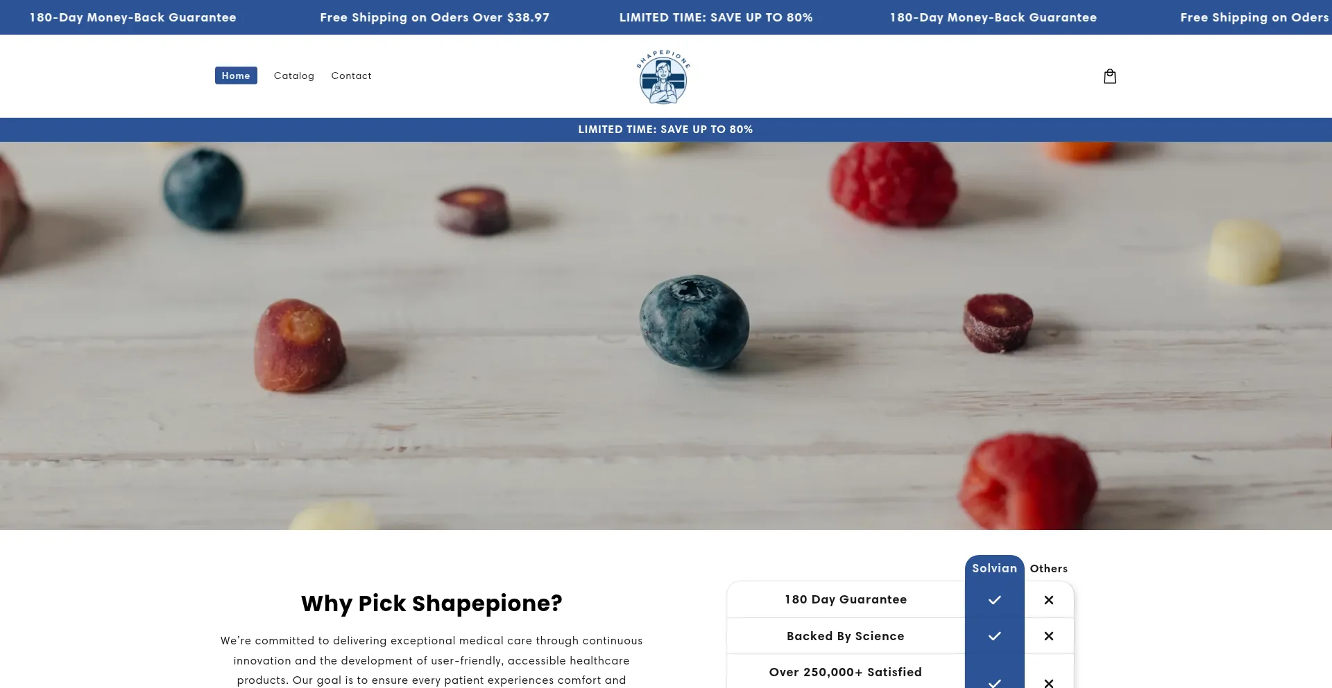Website screenshot of Shapepione.com