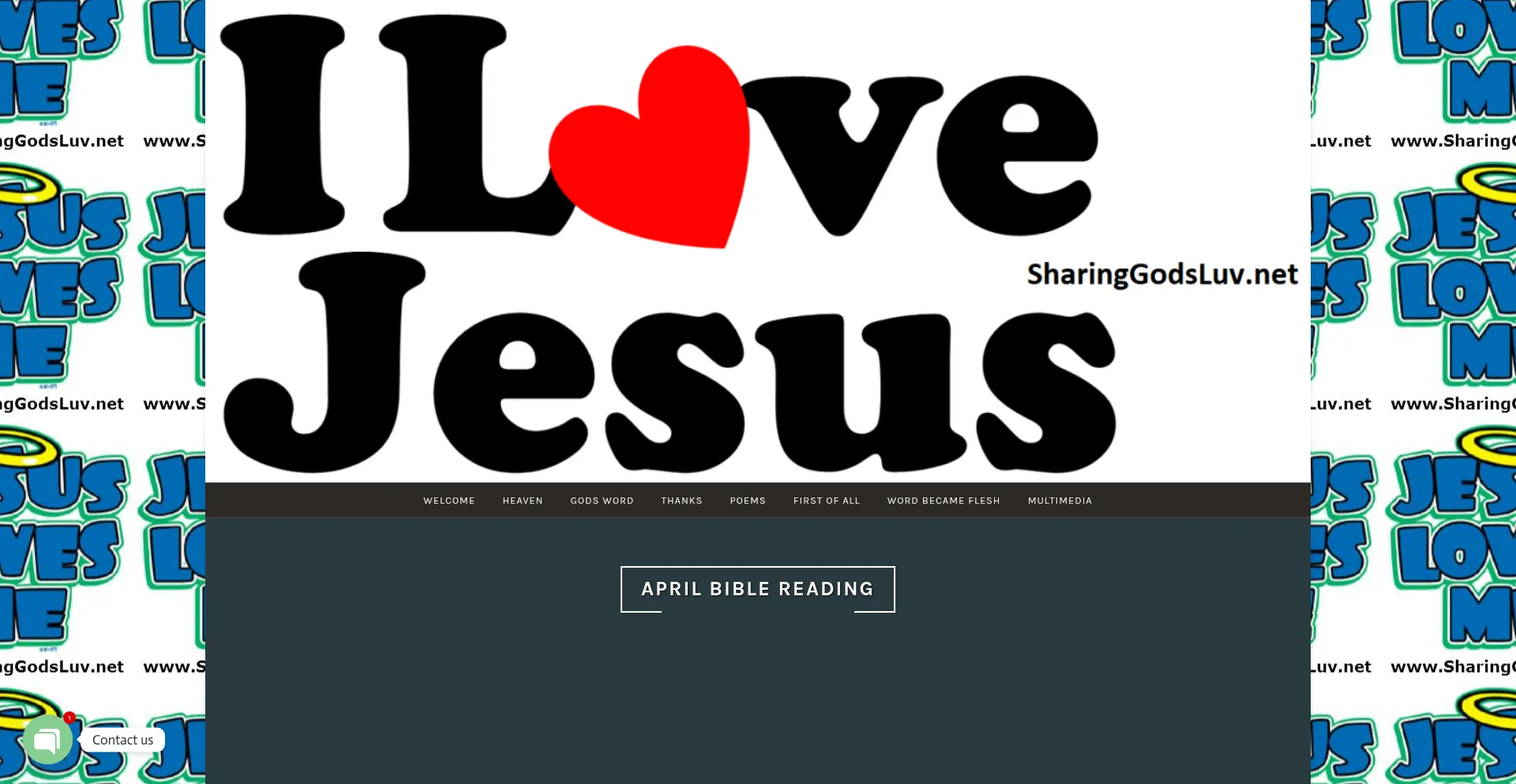 Website screenshot of Sharinggodsluv.net