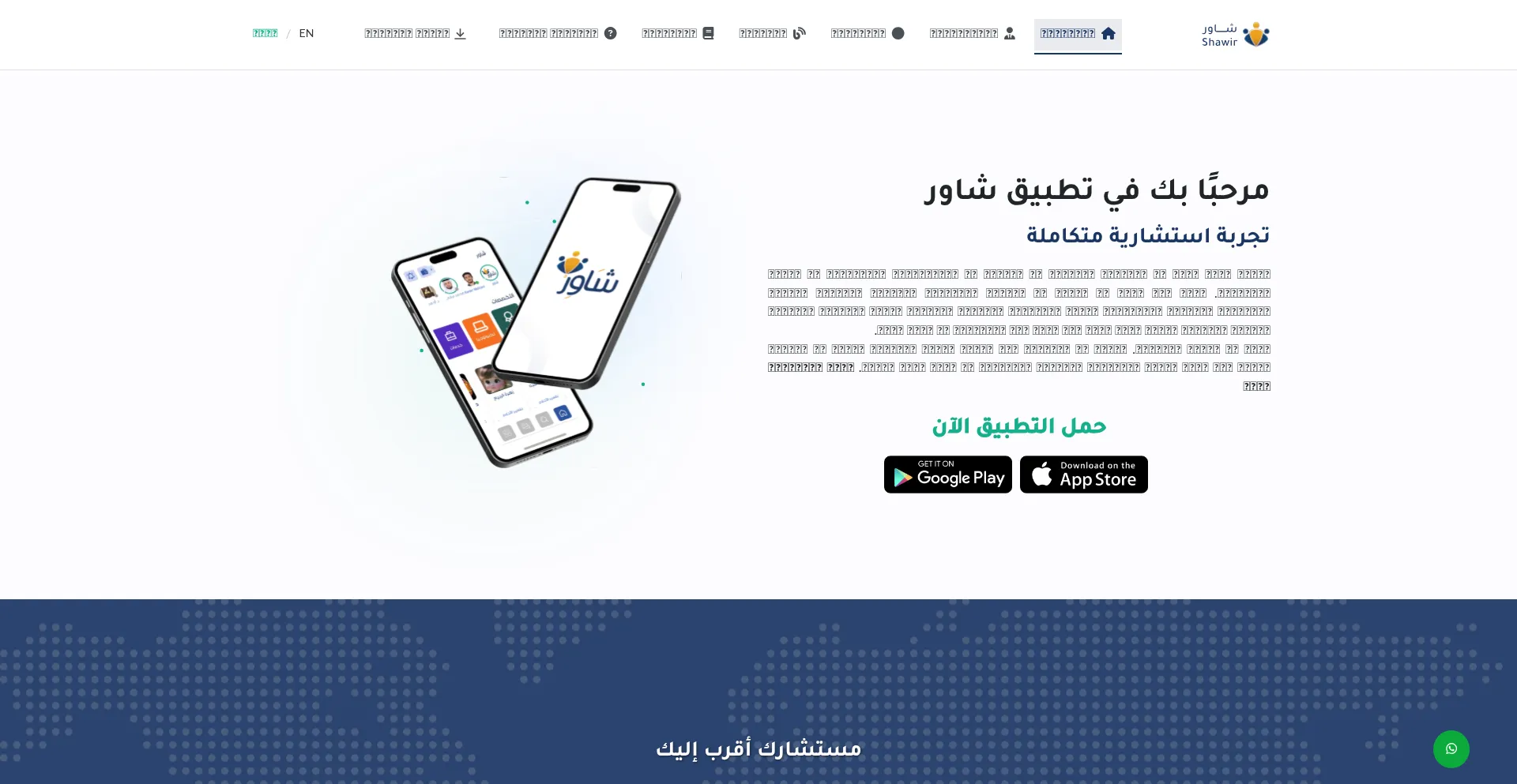 Website screenshot of Shawir.com