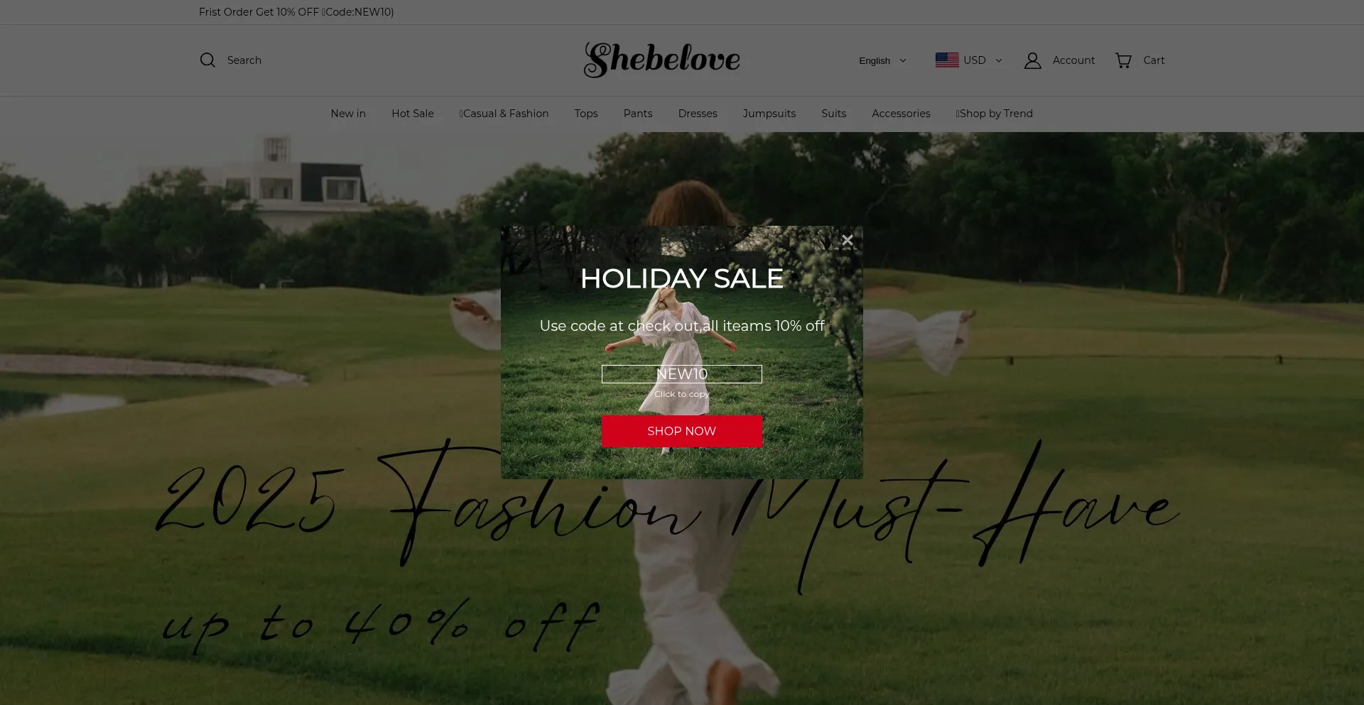Website screenshot of Shebelove.com