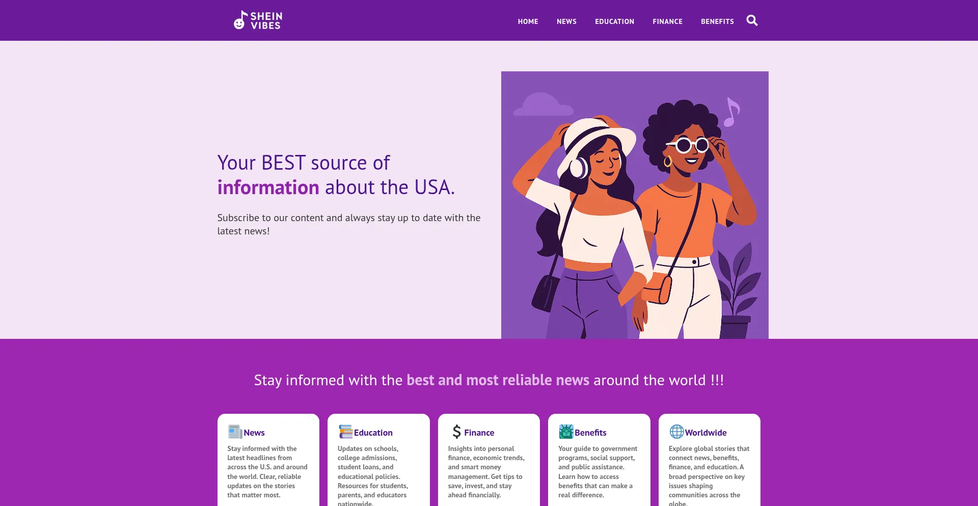 Website screenshot of Sheinvibes.com