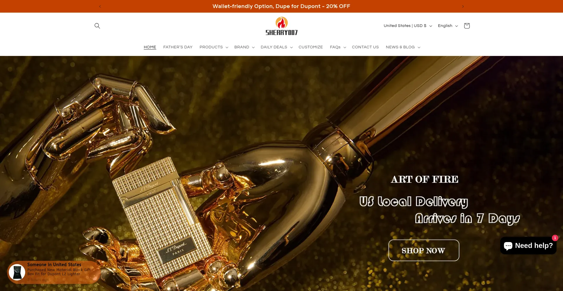 Website screenshot of Sherry007.com