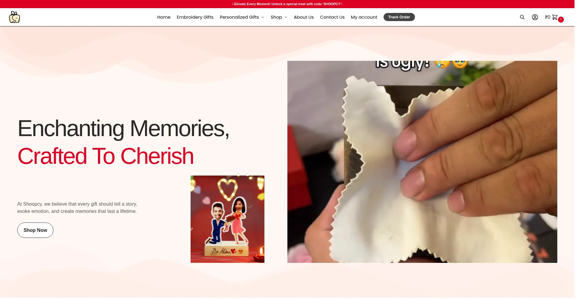 Website screenshot of Shoopcy.com