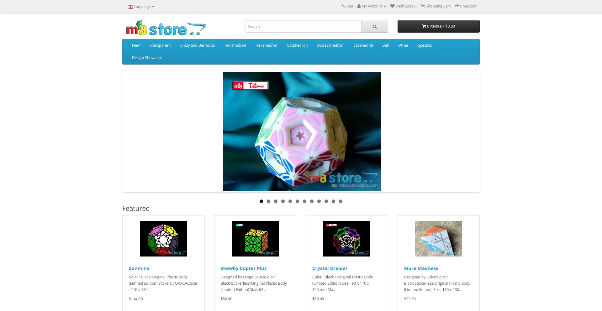 Website screenshot of Shop.mf8-china.com