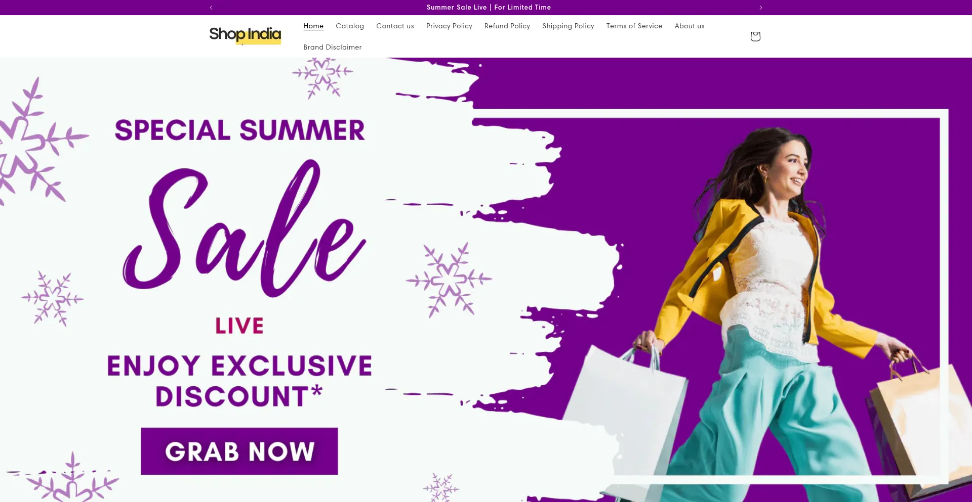 Website screenshot of Shop-india.in