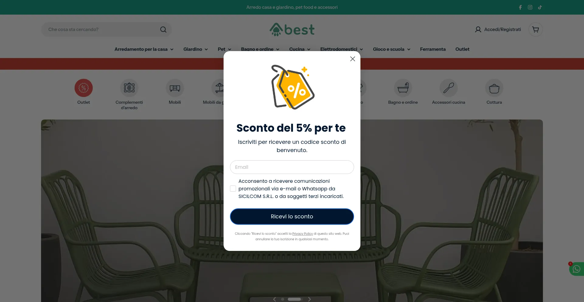Website screenshot of Shopbest.it
